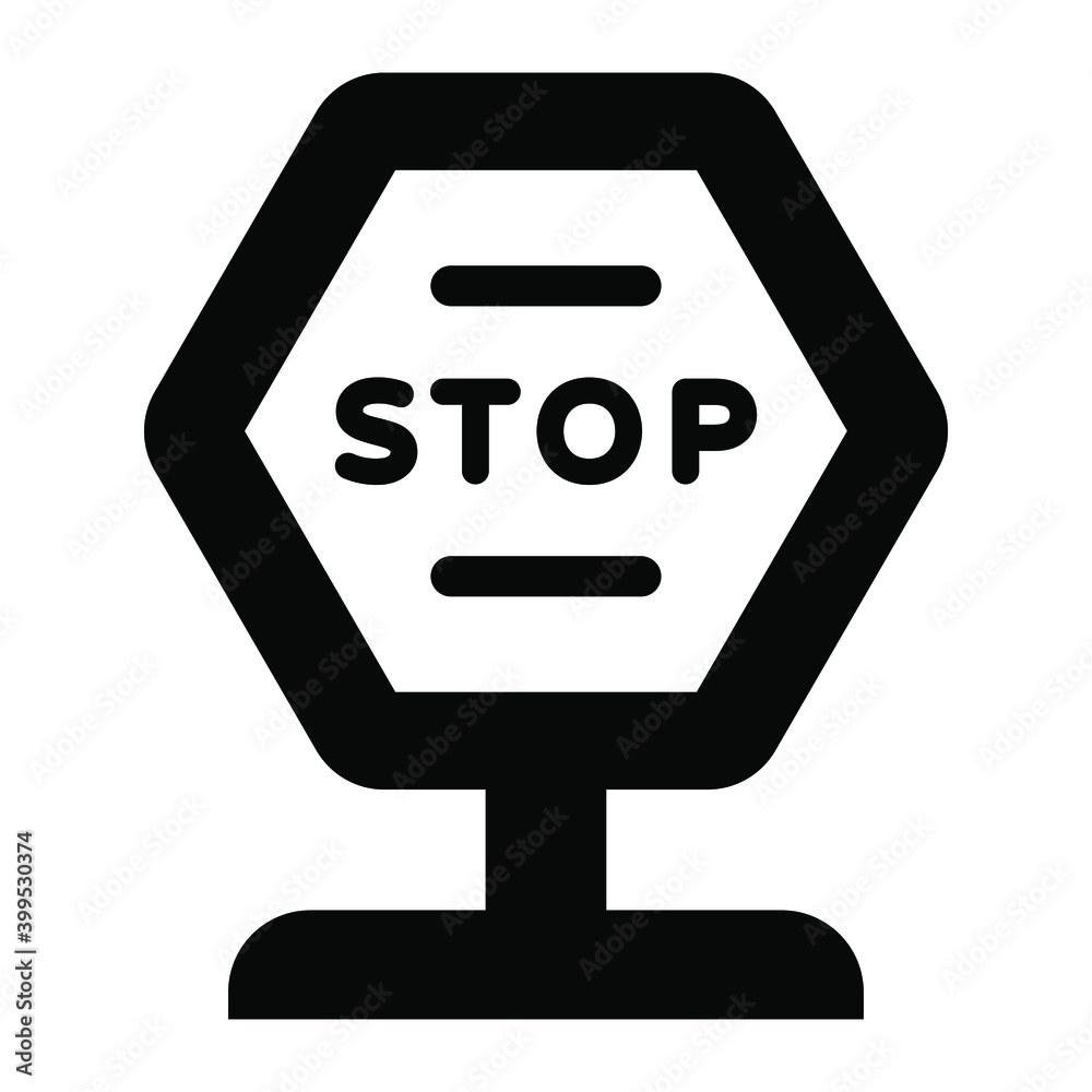 Stop sign is a traffic signage, stop board filled vector
Stop sign is a traffic signage, stop board filled vector