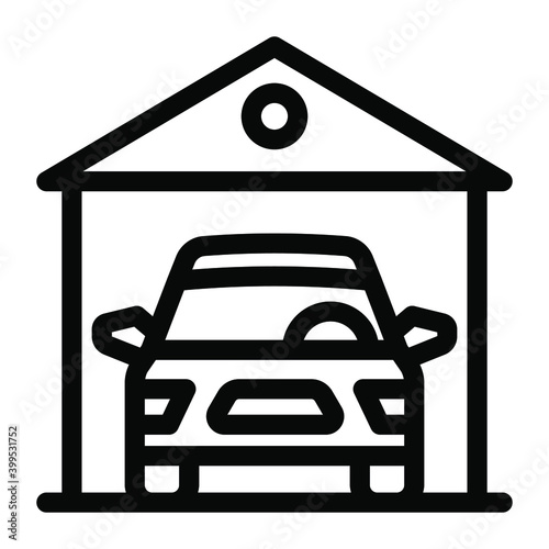 
Workshop filled icon vector, car garage 
