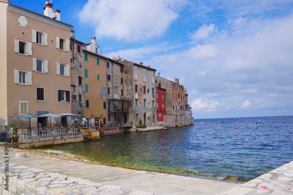 Architecture of old town and picturesque harbour of Rovinj, Istrian Peninsula, Croatia, Europe