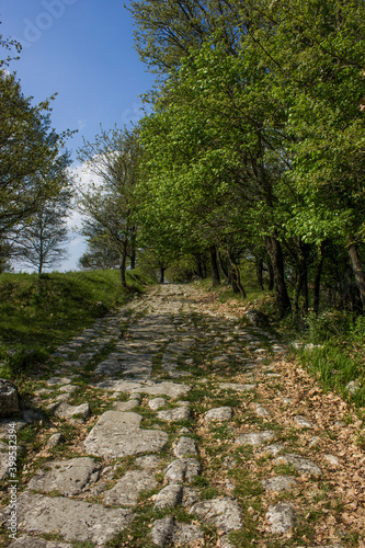 Carsule, Archaeological Park in Italy, the ancient Roman road that runs through central Italy and its ruins