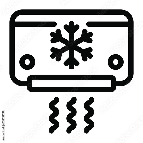 
An editable filled vector of car ac 
