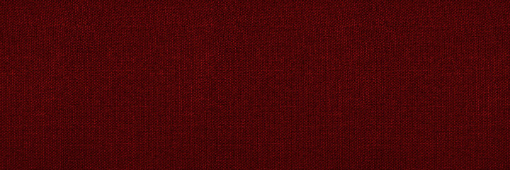 Abstract red background. Red fabric texture background. Wide banner.