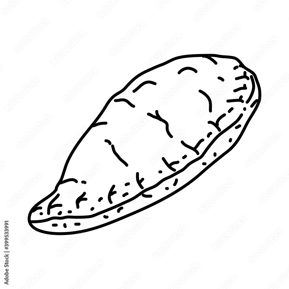 Pasties Icon. Doodle Hand Drawn or Outline Icon Style Pasties Icon. Doodle Hand Drawn or Outline Icon Style
