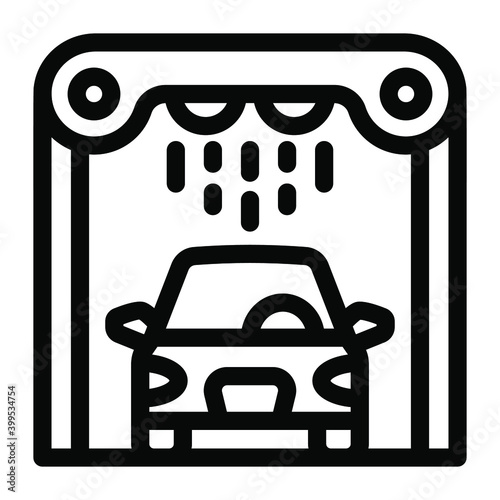 
An icon of car services in modern solid style 
