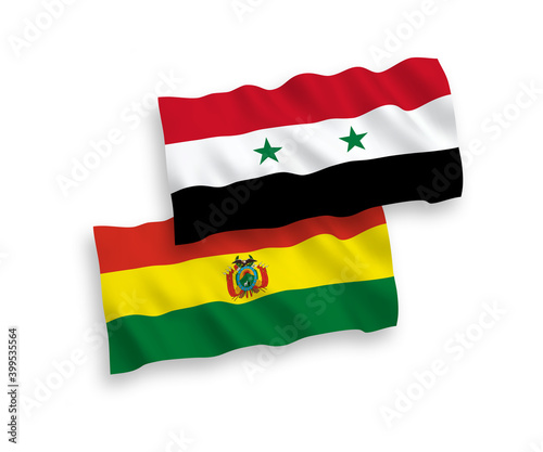 Flags of Bolivia and Syria on a white background