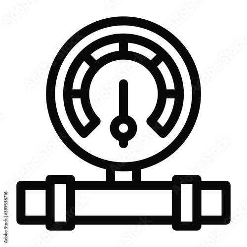 
Dial indicator, solid icon of pressure sensitive meter
