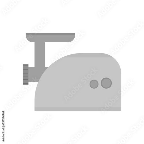 Meat grinder, electric meat and other food grinder, cooking ingredients preparation tool, gray flat style illustration