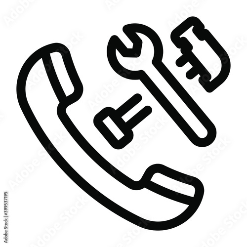
An icon of workshop helpline in modern filled style 

