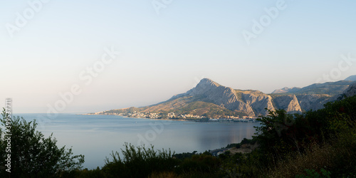 The city of Omiš landscape during the morning, Croatia.