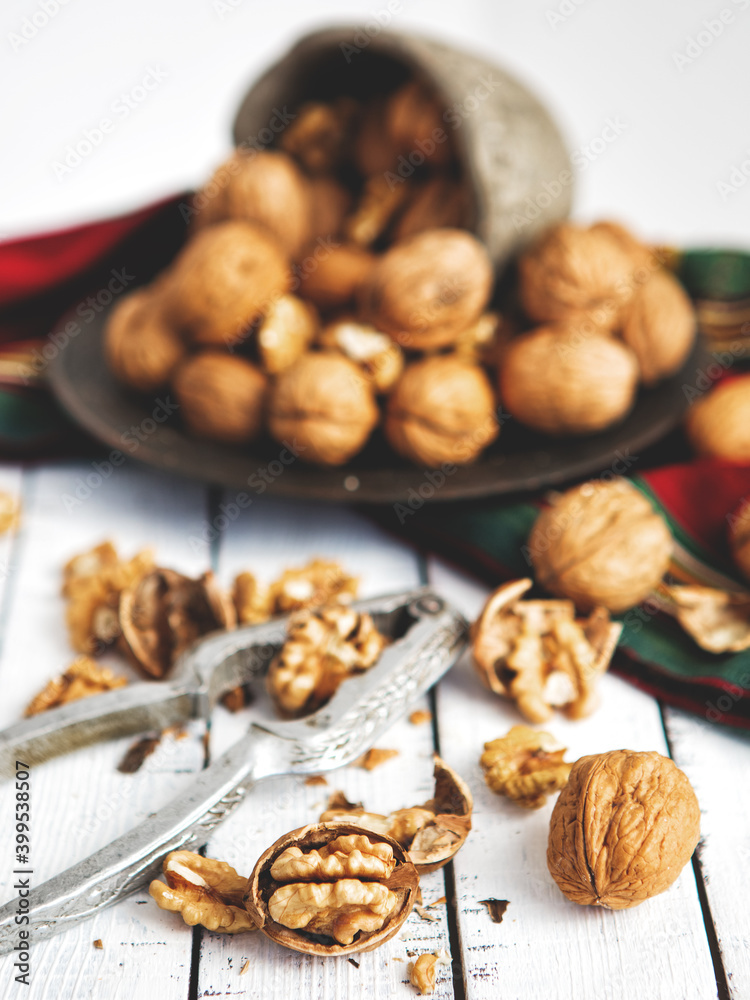 Fototapeta premium Whole hazel nut shelled and hulled
