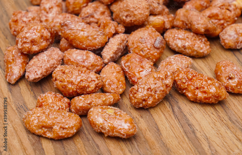 Roasted almonds in christmassy dekoration Roasted almonds in christmassy dekoration