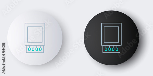 Line Open matchbox and matches icon isolated on grey background. Colorful outline concept. Vector.