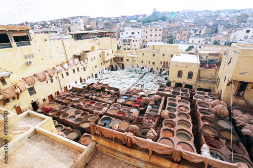 Colorful Tannery in Fes, Morocco