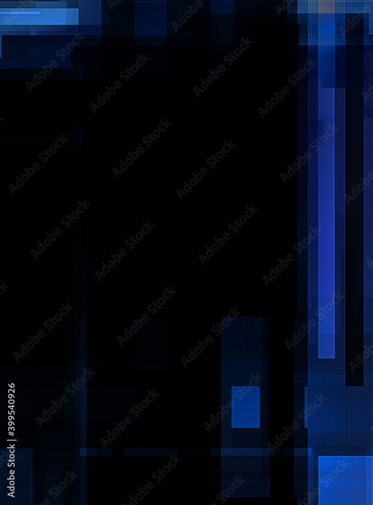 Obraz premium Futuristic abstract geometric wallpaper. Geometrical colorful shapes. Rectangular shapes background. Digital illustration of a tech layout.