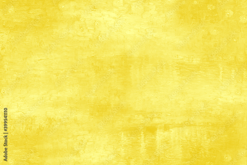 Verwaschene Wand als Hintergrund. Trend Farbe color of the year 2021 Illuminating yellow