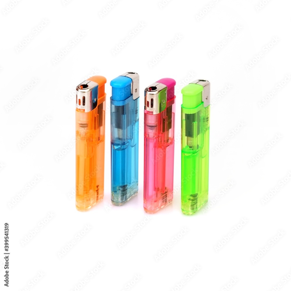 Gas lighters isolated on a white background Gas lighters isolated on a white background