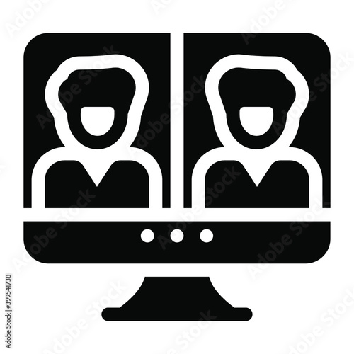 
A trendy vector design of online meeting icon
