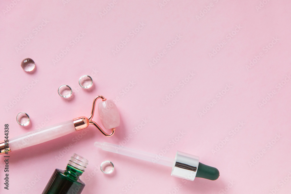 face care products. beauty blog. empty pink background. makeup. spa face care products. beauty blog. empty pink background. makeup. spa