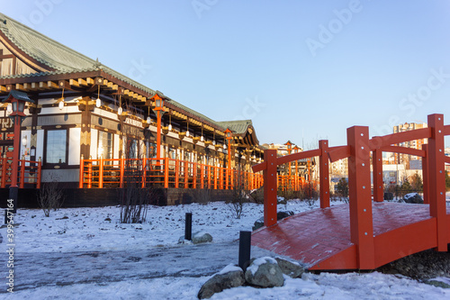 Russia, Moscow region Kurkino - 05/12/2020: The inscription on the building 