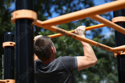 Athlete doing strength exercises
