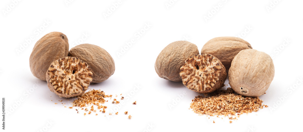 nutmeg isolated on white background nutmeg isolated on white background