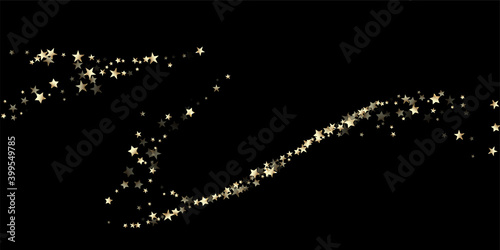 Gold, Silver Rich Flying Stars Confetti.