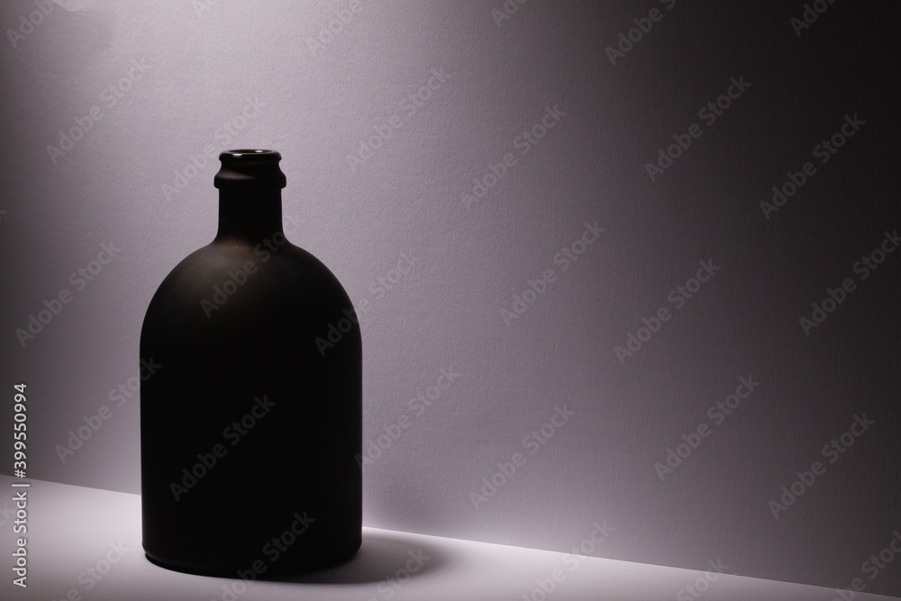 Luxury Black Glass of Rum on the white background