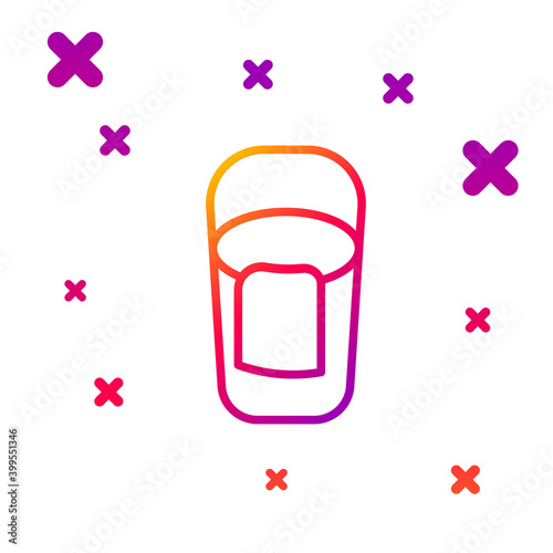 Color line Bucket with rag icon isolated on white background. Cleaning service concept. Gradient random dynamic shapes. Vector.