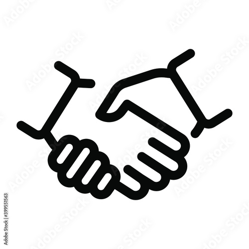 
Handshake, introduction icon in solid style.
