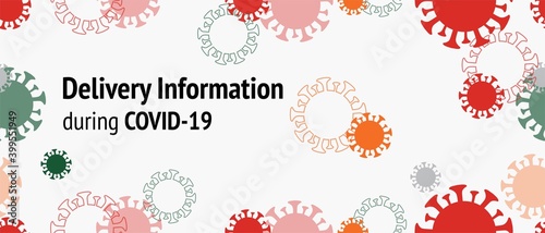 Delivery Information During COVID 19. Seamless Corona Virus Texture. Virus