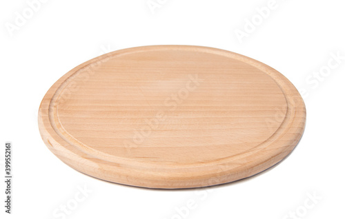 Pizza board isolated on white background.