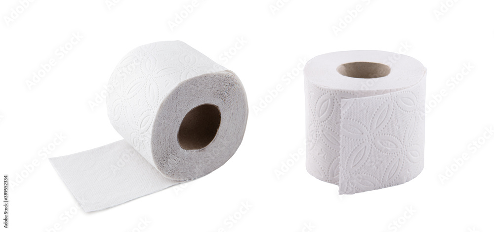 Simple toilet paper on white background Simple toilet paper on white background