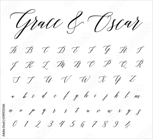 Script Cursive Wedding Vector Font