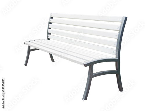 Park bench isolated on white background