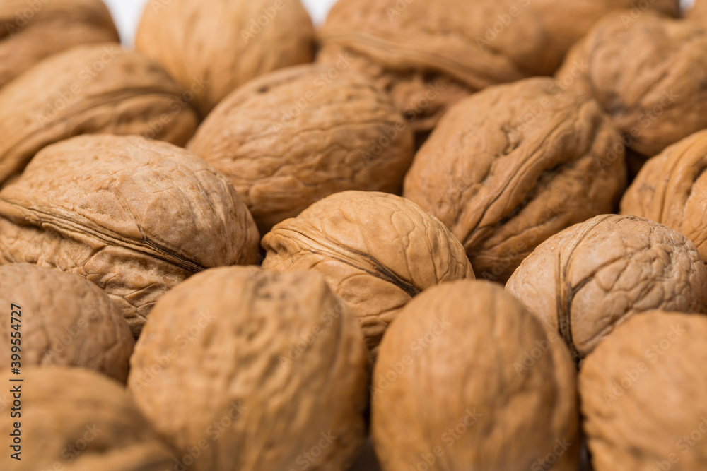 Many walnuts in studio close up Many walnuts in studio close up