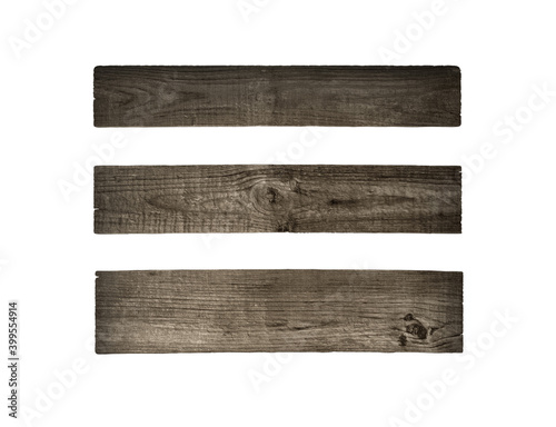 collection of various blank wooden signs on white background.