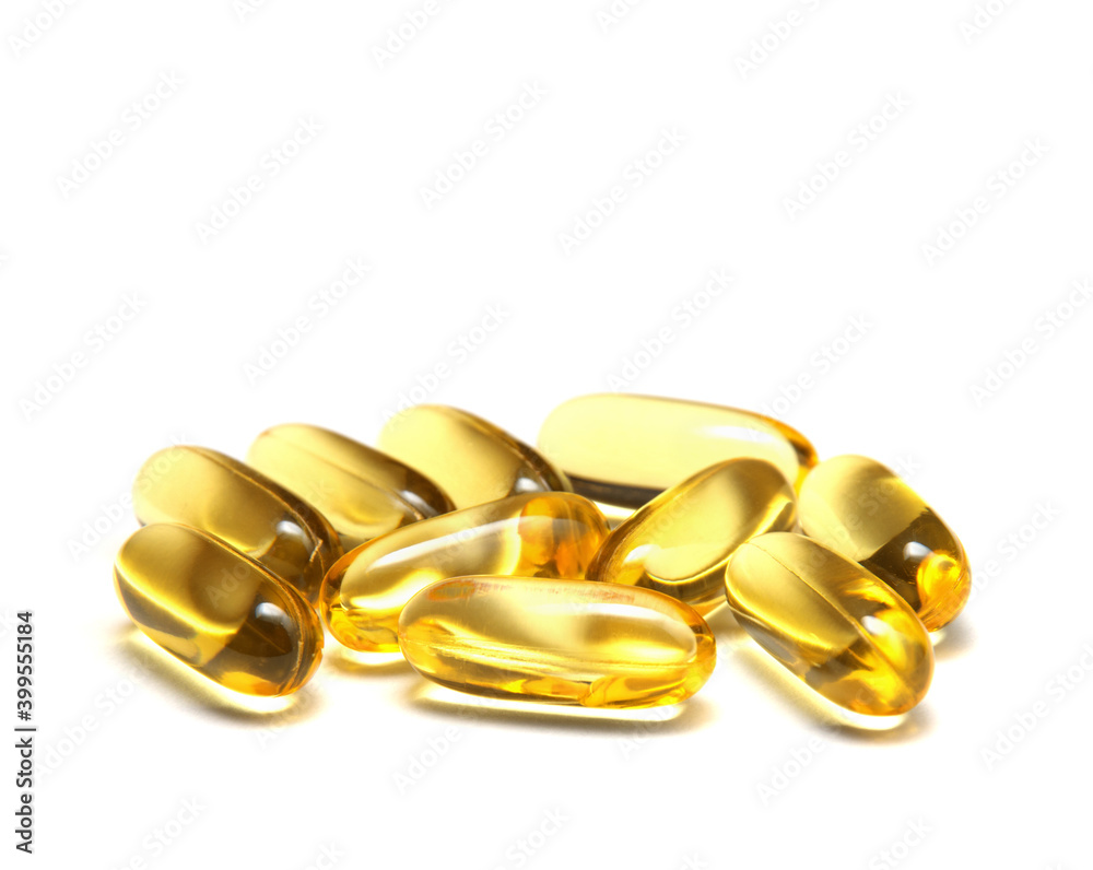 Fish oil isolated on white Fish oil isolated on white