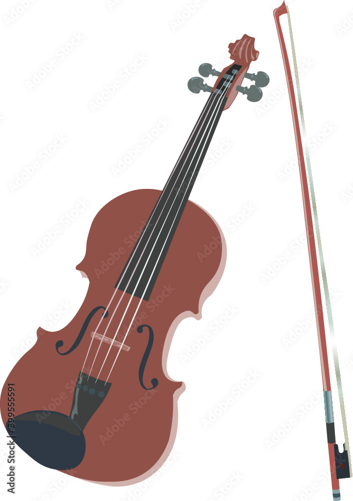Vector illustration of violin and bow Vector illustration of violin and bow