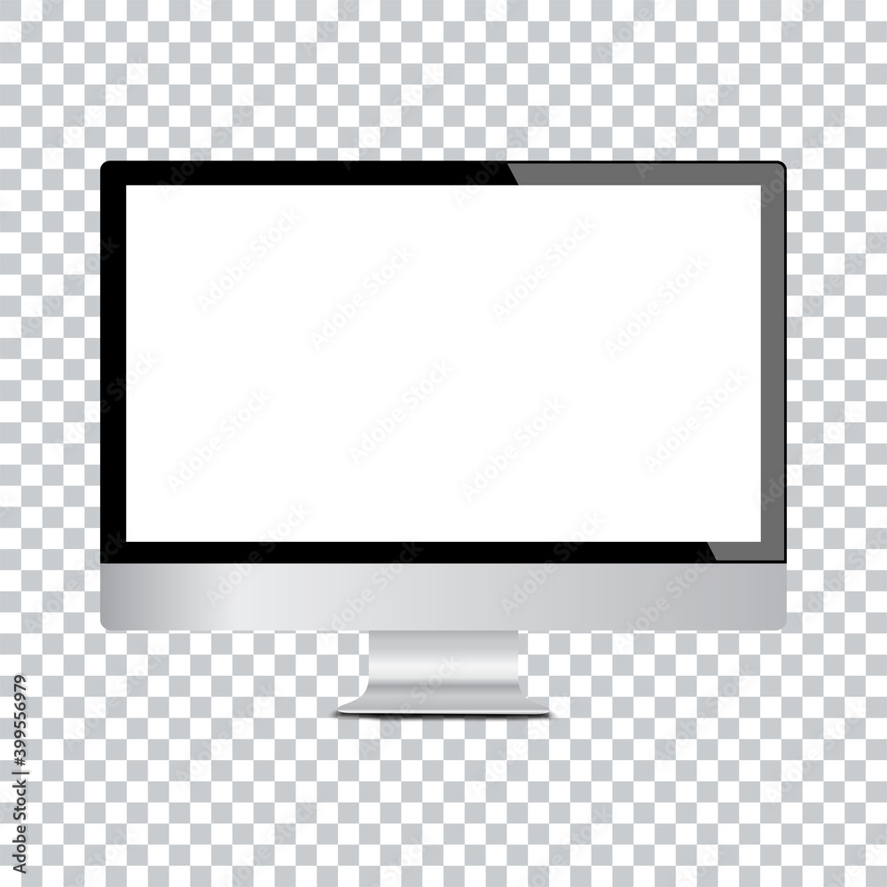 Realistic computer monitor isolated on transparent background. Vector mockup. Vector illustration. Realistic computer monitor isolated on transparent background. Vector mockup. Vector illustration.