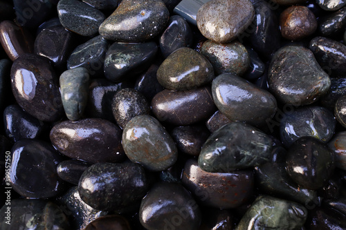 Canvas Print Batu hitam. Sea stones background.