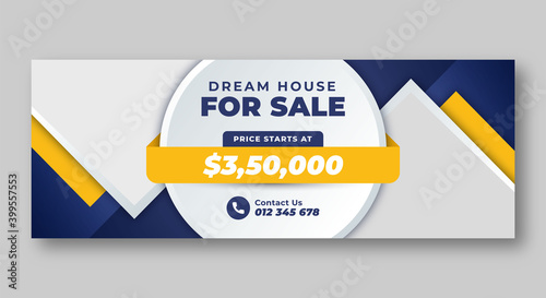 Real estate social media facebook cover web banner template
