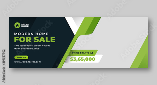 Real estate social media facebook cover web banner template