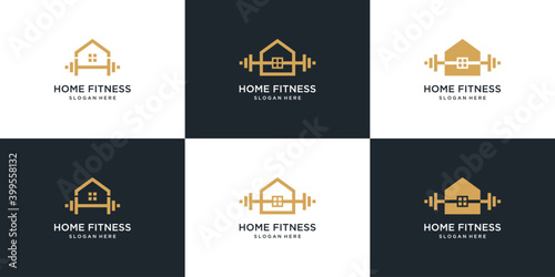 Home fitness logo collection