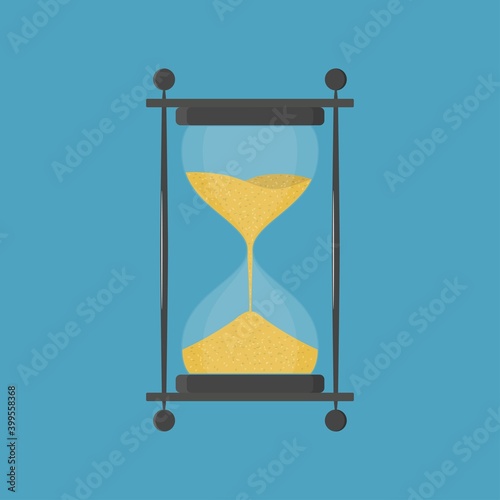Transparent hourglass icon. Template design of time sandglass, sandclock symbol.