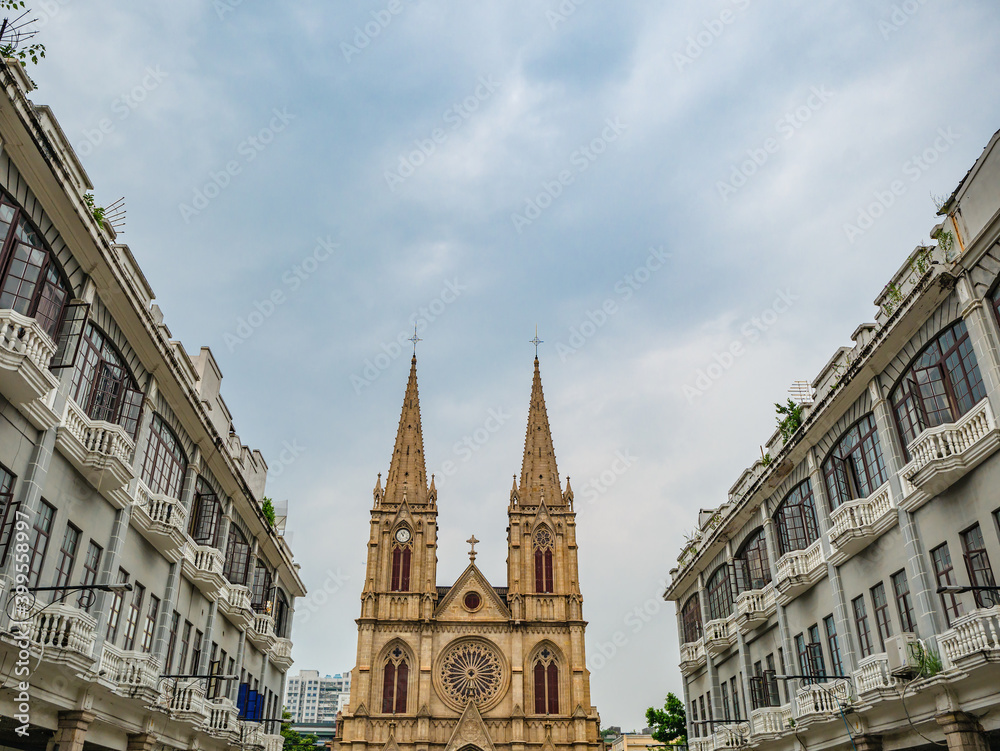 Fototapeta premium Sacred Heart Cathedral at guangzhou china.The Sacred Heart Cathedral is a Catholic church in the Diocese of Guangzhou