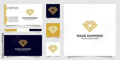 Maze diamond logo and business card