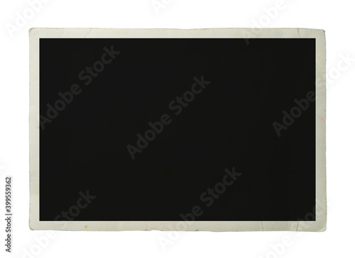 Blank old photo isolated on white