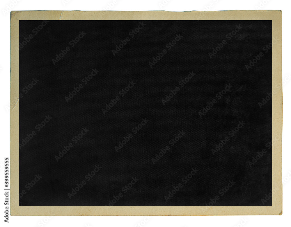 Blank old photo isolated on white