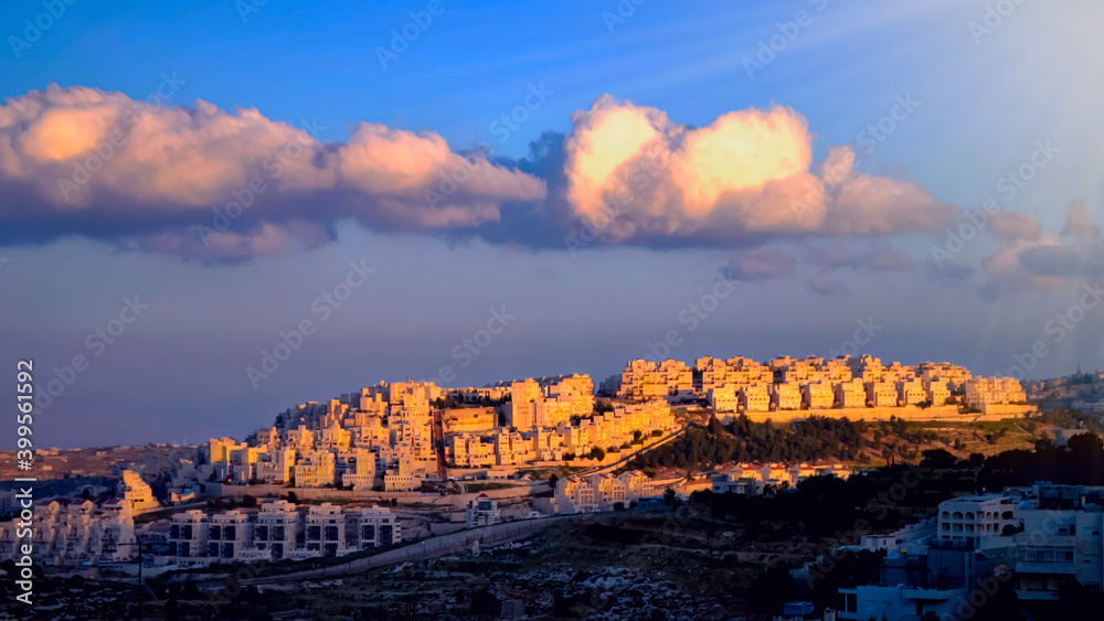 Fototapeta premium Bethlehem city at sunset