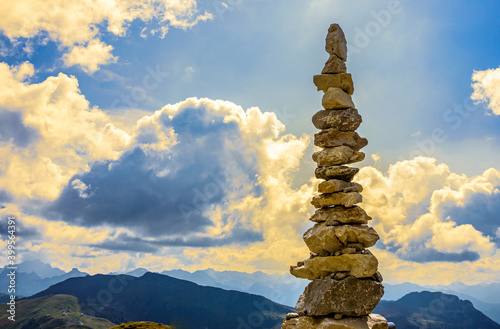 stacked rocks at a park